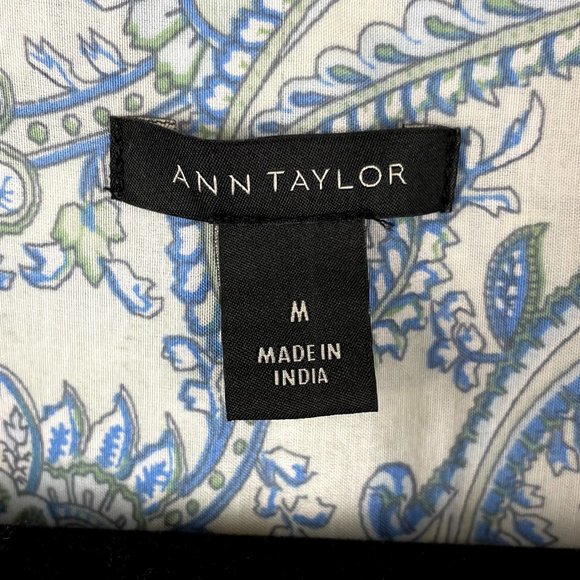 Ann Taylor Boho Paisley Button-down Blouse M - Picture 7 of 10